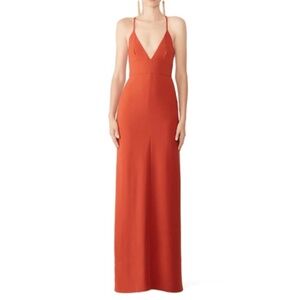 A.L.C. Orange Crepe Margot LINED DESS Gown Size 4 US $595